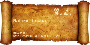 Mahrer Leona névjegykártya